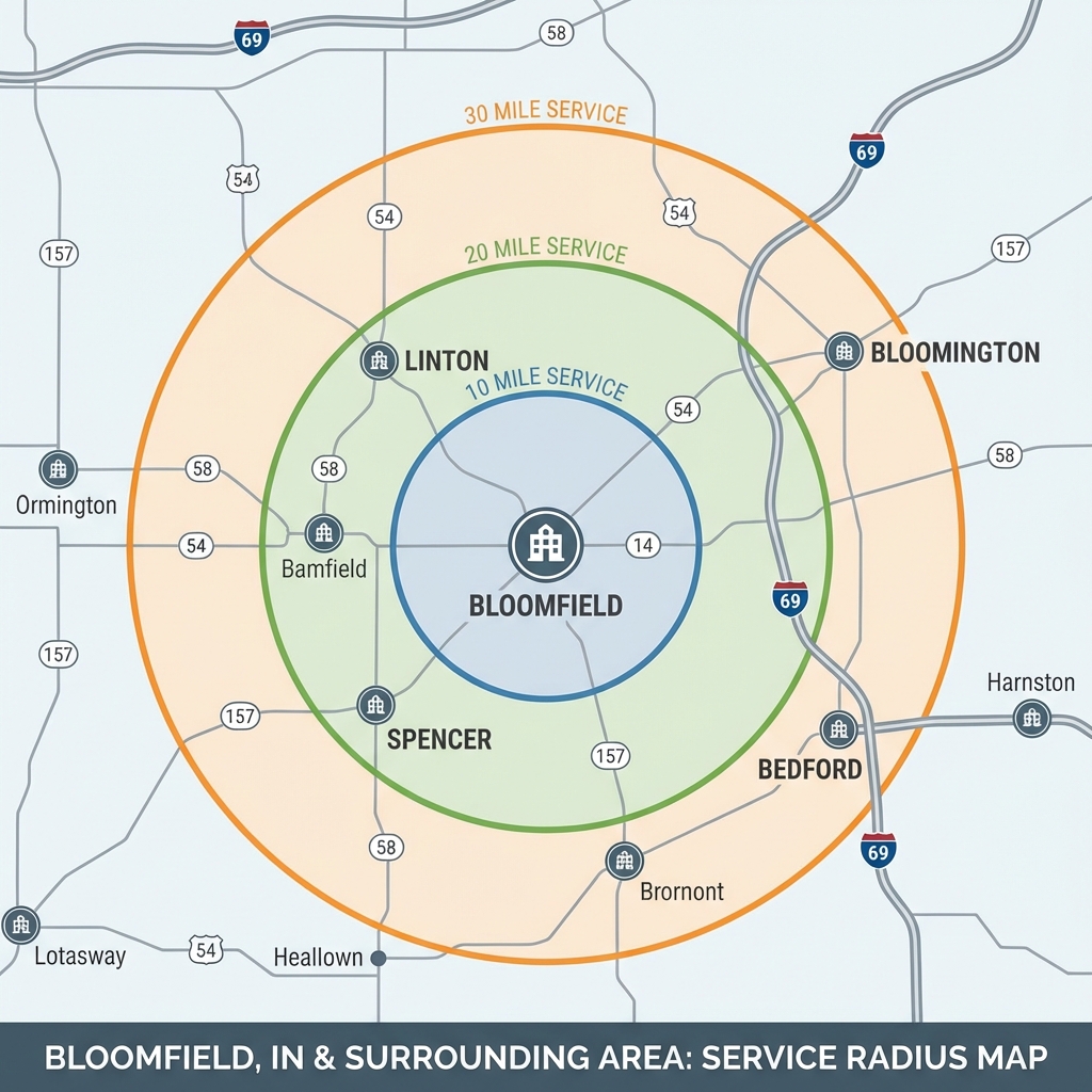 Bloomfield Service Area Map